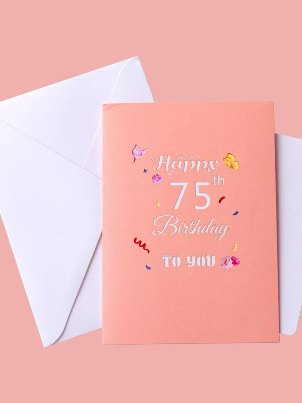 Happy 75th Birthday Pop-Up Card for Women, Wife, 75th Birthday Gift for, Mom, 3D